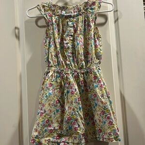 Peek Floral Dress 1/4 button Ruffle elastic neckline&waist w/cap sleeve size 6-7